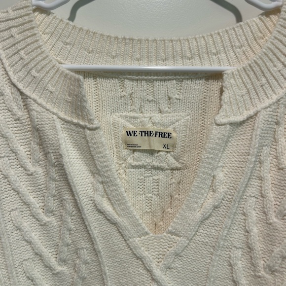 We The Free by Free People Cable Knit Sweater- Cream/Ivory- Size XL - Picture 4 of 7